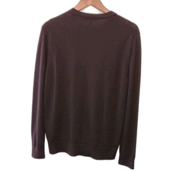 Banana Republic Mens Merino Wool Sweater Crewneck Dark Brown Size L - Picture 8 of 14